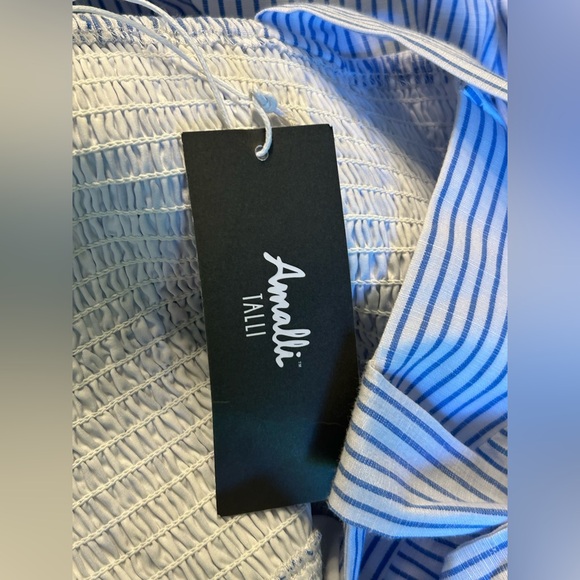 NWT $99 Amalli Talli Catalina Striped Tall Maxi Dress Blue White Sz Small - Picture 9 of 11